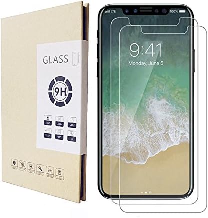 gbmh iPhone X Screen Protectors (2-pack) 0.3mm 2.5D 9H Super Hardness Tempered Glass Screen Protector High Definition Clear Screen Protector
