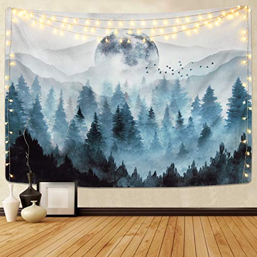 Sevenstars Misty Forest Tapestry Foggy Mountain Tapestry Magical Tree Tapestry Nature Tapestry Woodland Tapestry