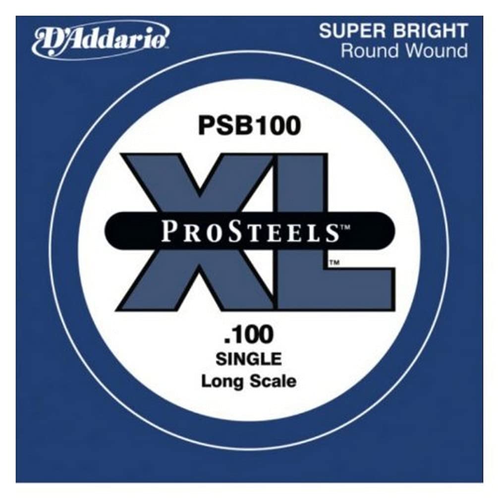 D'Addario PSB100SL ProSteels Bass Guitar Single String, Super Long Scale, .100