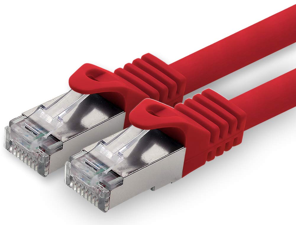 1aTTack.de 20m - red - 1 piece CAT.7 network cable patch cable SFTP PIMF LSZH Gigabit Lan cable 10Gb s cat7 raw cable with RJ45 connector Cat6a compatible with CAT5 CAT6 cat7 cat8