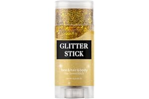 JISKG Gold Body Glitter Stick,Holographic Sequins Paint Sparkling Face Glitter for Women Face/Body/Hair/Eyes/Lip Glitter Makeup.