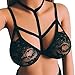 Women Sexy Lingerie Corset Lace Wire Free Bra Top Seamless Bralette Bustier (Black, XL)