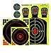 Splatter Targets -Range Pack - (25 Targets) 12x18 inch Silhouettes, Adhesive Splatter Targets 12x12 inch, 8x8 inch, 3x3 inch, Shooting Targets -Gun-Rifle-Pistol-Airsoft