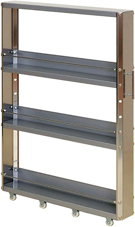 Amazon ステンレス すき間 収納ワゴン ロータイプ 幅10cm 08 キッチンワゴン 収納カート オンライン通販