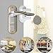 Ginmic Child Door Locks (2 Pack) with Bonus 2 Pieces Child Safety Cabinet Locks, Lever Handle Door Lock Child Proof with Super Strong 3M Adhesive