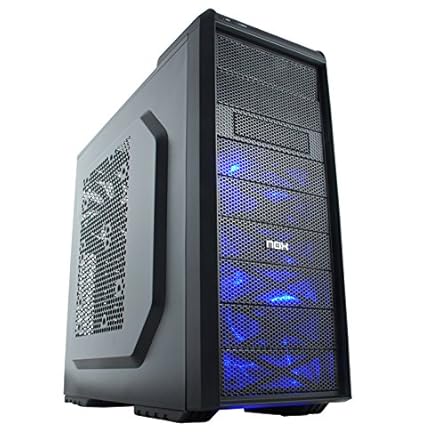 NOX NXCBAYSX - Caja de ordenador de sobremesa (indicadores LED, USB 3.0), negro