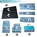 yodo Outdoor Picnic Blanket Water-Resistant for Camping Hiking Festivals,Spring Summer Blue Chevron