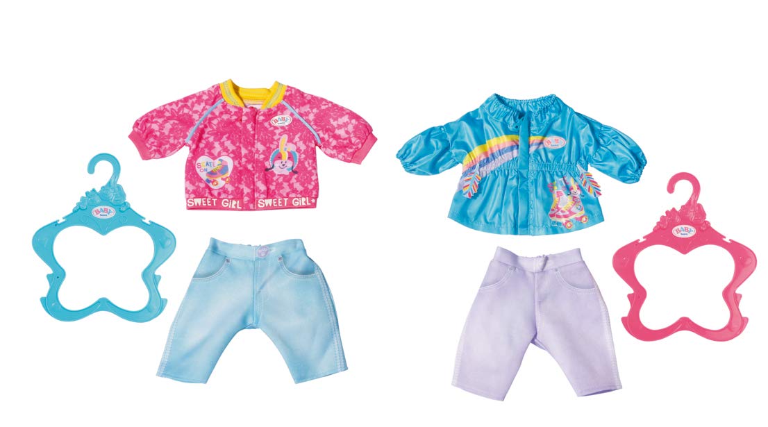 BABY born 828212 Casuals 43 cm-for Toddlers 3 Years & Up-Easy for Small Hands-Includes Jacket, Jeggings, Leggings & Hangers, (Assorted Model)