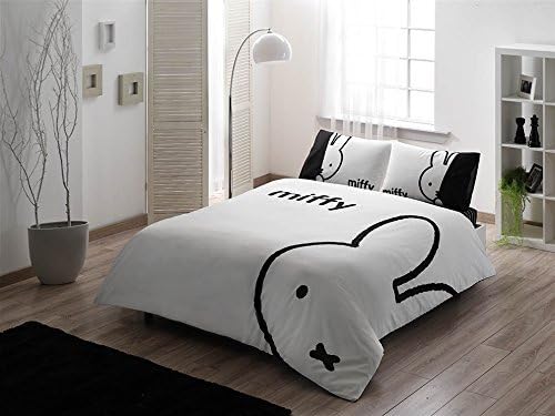 100% Cotton 4pcs Miffy The Rabit Full Queen Size Duvet Cover Set Bedding Linens