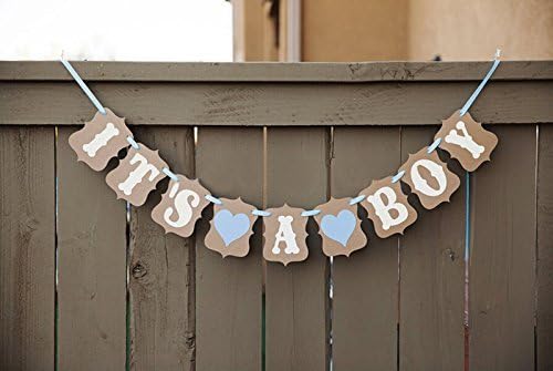 It's A Boy Baby Shower Bunting Party Banner Garland Photo Props Decor Sign by gzzhongheng