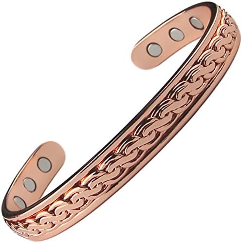 Copper Magnetic Bracelet Chain Link Design Therapy Healing Energy Cuff Bangle Mcb57