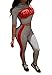 Molisry Women Short Sleeve Letter Print Plaid Crop Top Bodycon Long Pant Jumpsuits 2 Piece Outfits