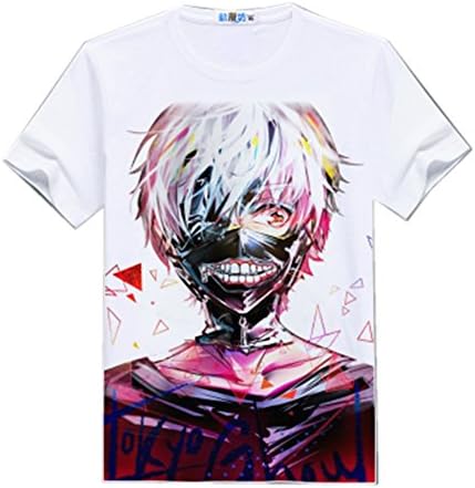 Fashion Anime Tokyo Ghoul Milk Silk Short Sleeves T-shirt (XL, 01)