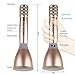 VERKB Wireless Microphones Karaoke Pro, 3-in-1 Bluetooth Aluminium Alloy Karaoke machine KTV for Apple iPhone Android Smartphone Or Pc(Golden)