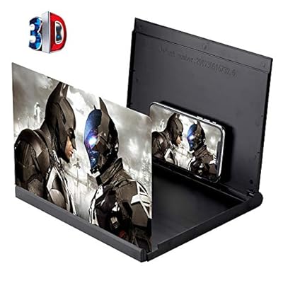 Screen Magnifier for Mobile Phone, 12'' 3D Cell Phone Magnifier Projector Screen Enlarger HD for Videos, Movies, and Games, Foldable Phone Stand with Screen Amplifier, Compatible with Any Smartphones