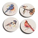 Big Sky Carvers Dean Crouser Watercolor Songbird Coasters, Set of 4
