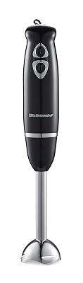 Elite Gourmet EHB1015 Immersion Hand Blender 500 Watts 2 Speed Mixing with Stainless Steel Blades, Detachable Wand Stick Mixer, Smoothies, Baby Food, Soup, Black