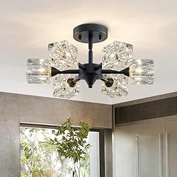 peskoe 16.9" Industrial Black Semi Flush Mount