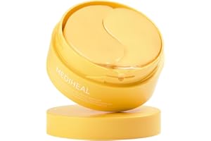 Mediheal Vita Collagen Under Eye Patches for - Korean Hydrogel Eye Pads (60 patches) with 7 Vitamin & 5 Micro Collagen. Moisturizng & Non Irritating Eye Gel Mask. Sealing Cap Included.