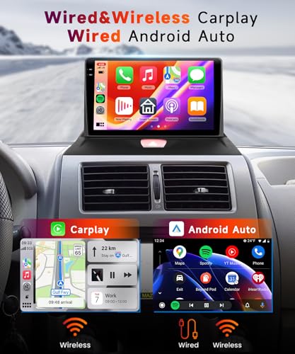 【4+64G】 Hodozzy Carplay Car Radio for Citroen Jumpy 2/Peugeot Expert/Fiat Scudo/Toyota Proace 2007-2016, 9 Inch In-Cell Screen Car Radio with BT/Android Auto/WiFi/GPS/RDS/FM/USB/DSP+Reversing Camera