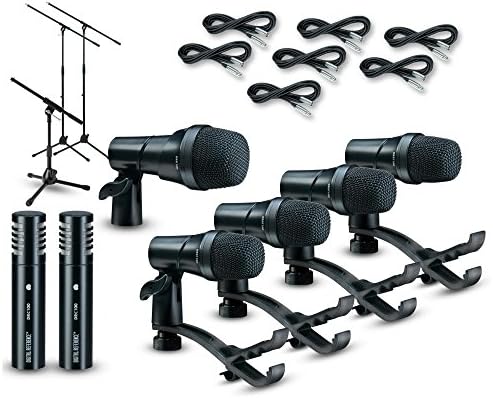 Digital Reference DRDK7 7-Piece Drum Mic Kit Cable and Stand Package