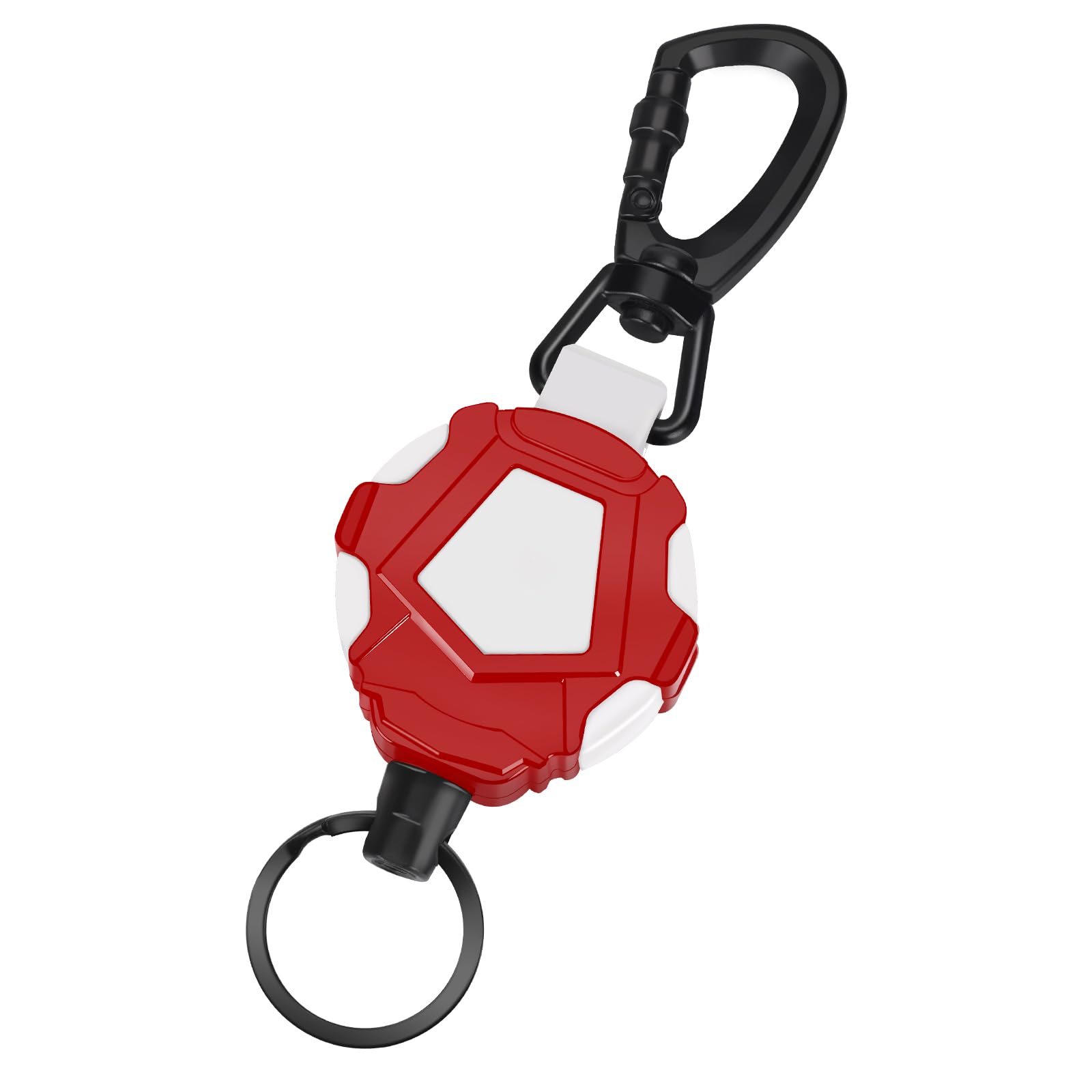 NOKAPIN Retractable Keyring,Extendable Retractable Keychain with Steel Wire Rope Retractable ID Badges Holder((Red White) — image 1