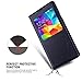 S5 Case, Galaxy S5 Case, Huijukon Luxury S-View Window Flip Leather Case Cover with Smart Sleep/Wake Up Function for Samsung Galaxy S5 i9600 G900 (Black)