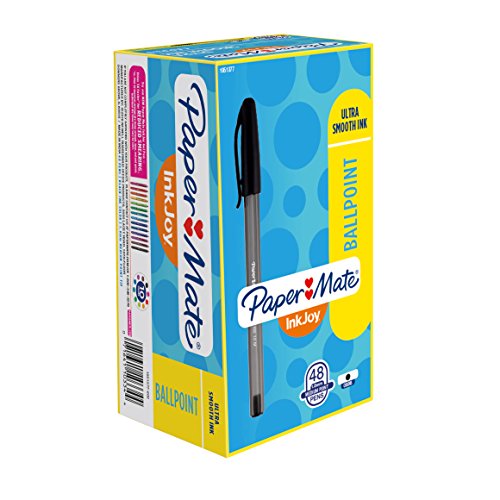 Paper Mate InkJoy 100ST Ballpoint Pens, Medium Point, Black, Box of 48 (1951377)