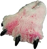 Norty - Big Adults Big Foot Fuzzy Bear Claw Slippers, Pink 39432-Large