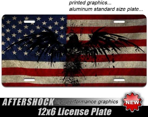 American Eagle Vintage Flag License Plate