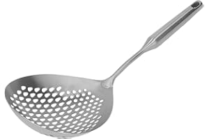 Estink Skimmer Ladle 304 Stainless Steel Skimmer Spoon Long Handle & Deep Head Strainer Spoon for Kitchen Cooking Frying Drai
