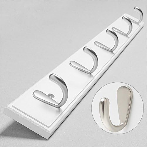 Raingle Bamboo Wall-Mounted Coat Rack With 5 Hooks 24''L x 2.4''W (White)