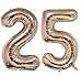 VANVENE Rose Gold Number 25 Balloon, 16