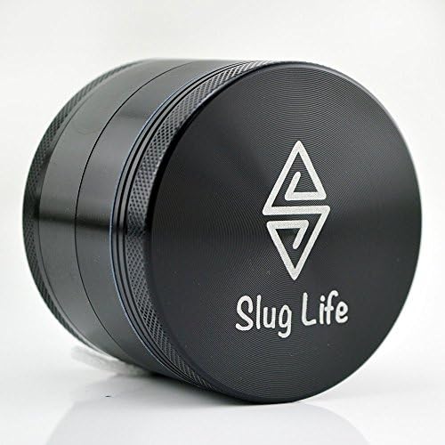 Slug Life Herb Grinder 4 Parts 2 Inch with Pollen Catcher (black)