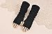 Womens Crochet Knit Fingerless Arm Warmers With Thumb Hole Super Long Winter Cold Weather Gloves Mittens(Black)