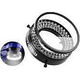 Microscope Ring Light Polarized Ring Lamp Adjustable 72 LED Ring Light Source Anti Glare Eliminates Reflection Illuminator for Stereo Microscope &amp; Camera