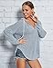 WLLW Womens Long Sleeve Deep V Neck Drawstring Sweatshirt Hoodies Tops Blouse