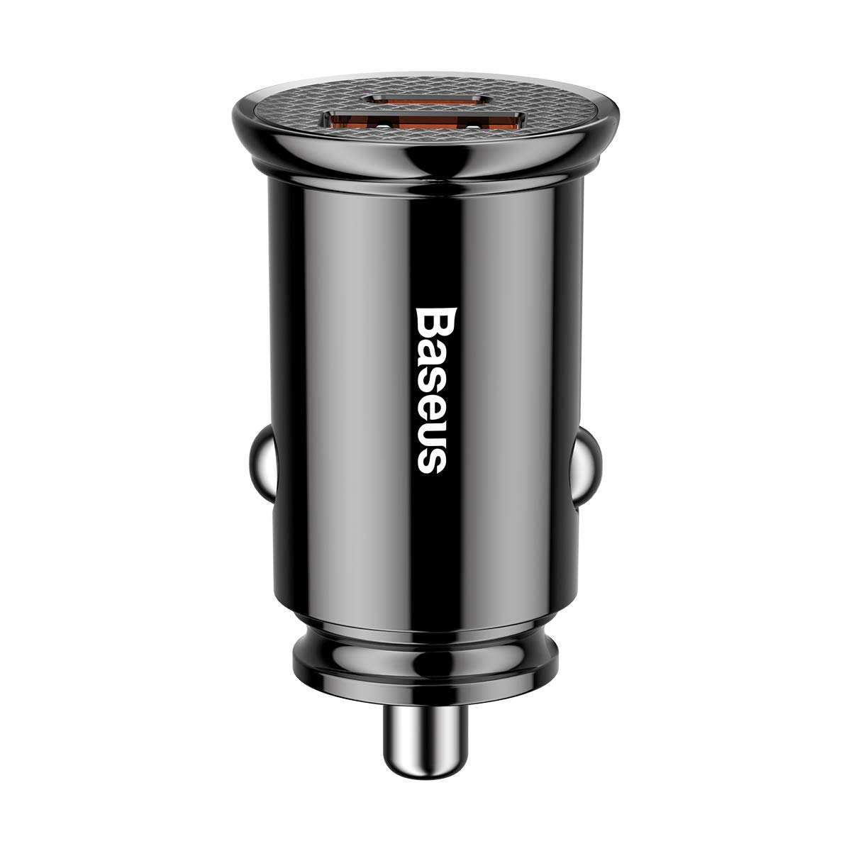 Baseus Circular Plastic A+C 30W PPS Car Charger Adapter, Black