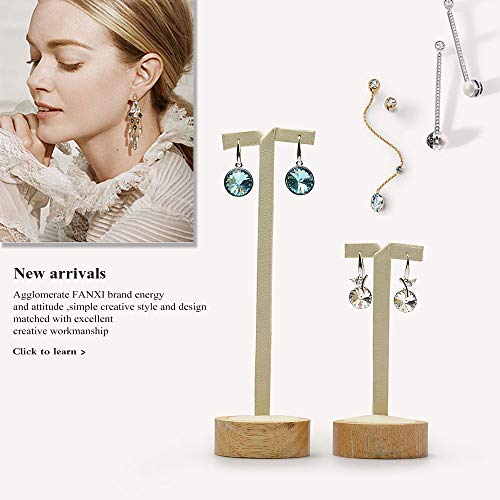 image for Oirlv Wood 2 Pcs Earring Display Stand T-Shape Showcase Tradeshow Earr