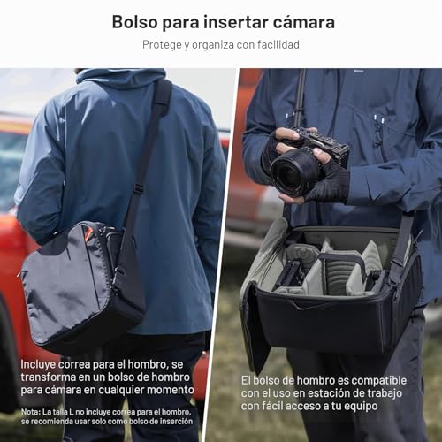 PGYTECH Bag Insert Camera and Lens XS, Padded Case Strap | Padded Protection, Adjustable Lens Dividers, Removable Shoulder Strap, Water Repellent Fabric, Top Access
