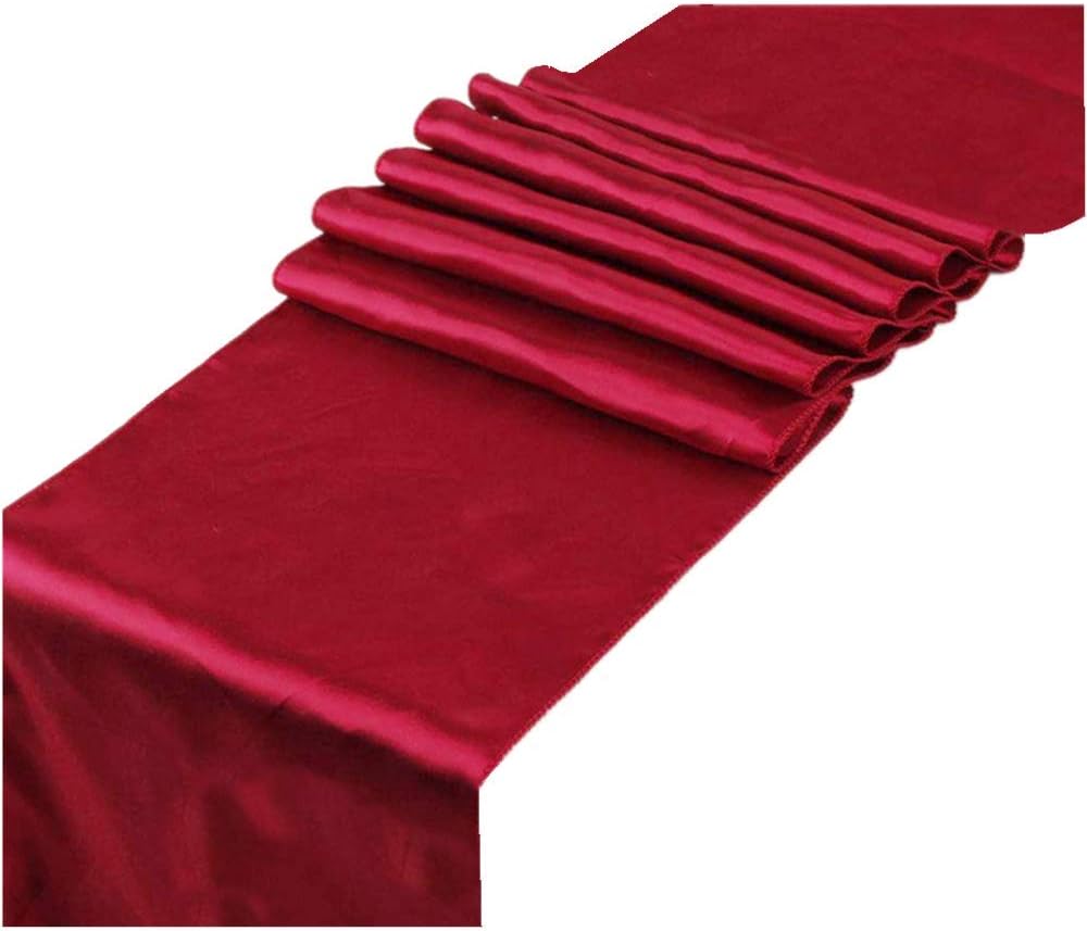 Table Runner 12x108 inches Long Pack of 10 Burgundy Red Satin Table
