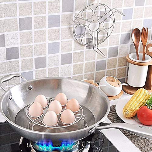 HouseHoo Egg Steamer Rack for Instant Pot, Egg Rack, Premium Stainless Steel Egg Rack for Instant Pot Accessories, Kitchen Durable Tool, 2 Sizes Egg Steamer Rack Compatible with Instant Pot (2 Pack) (Unstackable)