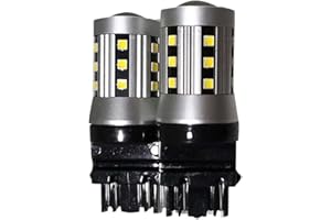 Genssi 2x 80W White 3157 3057 High Power LED 12V Brake Reverse Light Backup