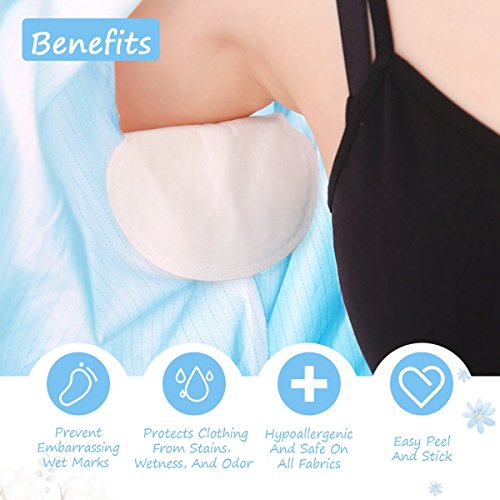 Underarm Sweat Pads, Y.F.M Underarm Antiperspirant Sticker Absorbing Sweat Pads non-woven fabric Disposable Shield Dress Shields Sweat Guard for Women and Men [40 Pack/20 Pairs] - Thumbnail 5