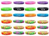 Party Favor Bracelets for Kids Teen Girls Women - 24 Pieces Silicone Chain Bracelets Set - Party Supplies -Great Gifts for Girls - Fashion Jewelry Accessories (24 pcs - Silicone Chain Bracelets ½