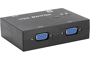 Depisuta VGA Adapter 2-in-1 Switch Simplifies Monitor Sharing Between Two Laptops in The Office