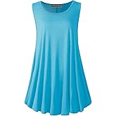SepiMeli Plus Size Sleeveless Tunic Tank - Flowy Swing Top for Women, Soft Stretch Casual Shirt for Leggings (2XL-4X)