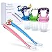 Ado Glo Baby Food Feeder - 3-Pack Fresh Fruit Feeder, Infant Teething Toy Silicone Feeder with 2 Pack Baby Feeding Spoons (Multicolored)