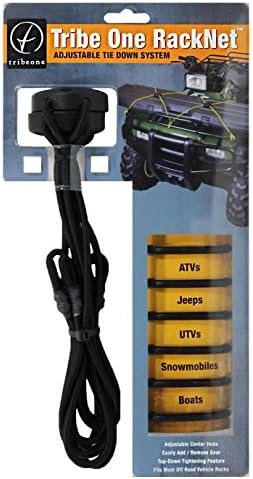 Tribe One RackNet (Black) – Six Aluminum Carabiners Included – Vehicle Camping and Outdoor Tie Down System – Easy to Use High-Quality Bungee for ATVs UTVs Jeeps Cars Boats and More