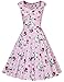 MUXXN Women's Ruched Bust High Waist Formal Work Midi Dress (Floral Pink M)